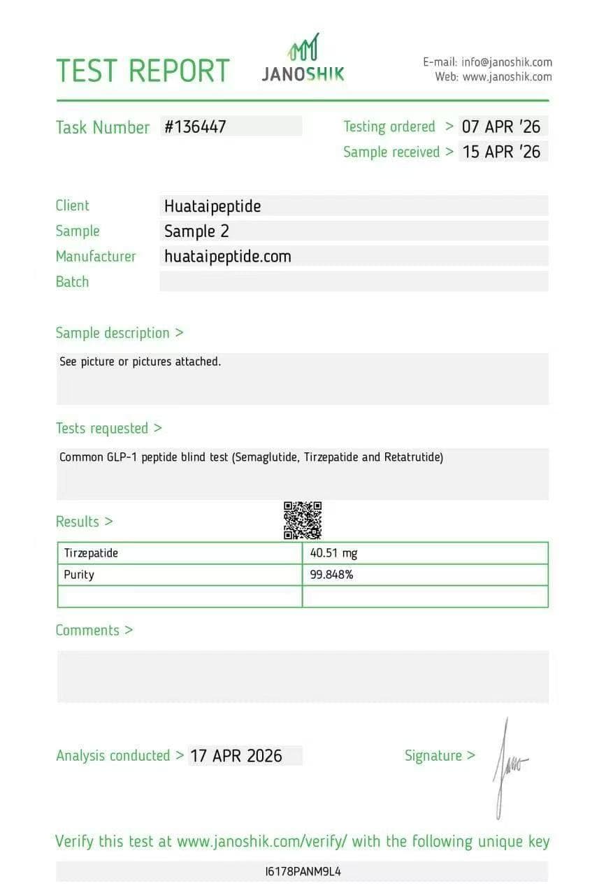 Certificate of Analysis 1