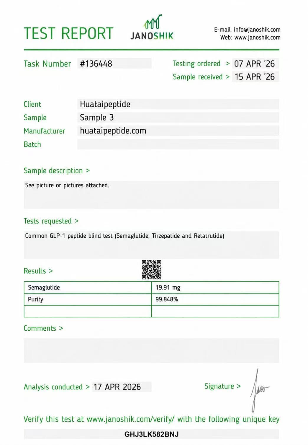 Certificate of Analysis 3