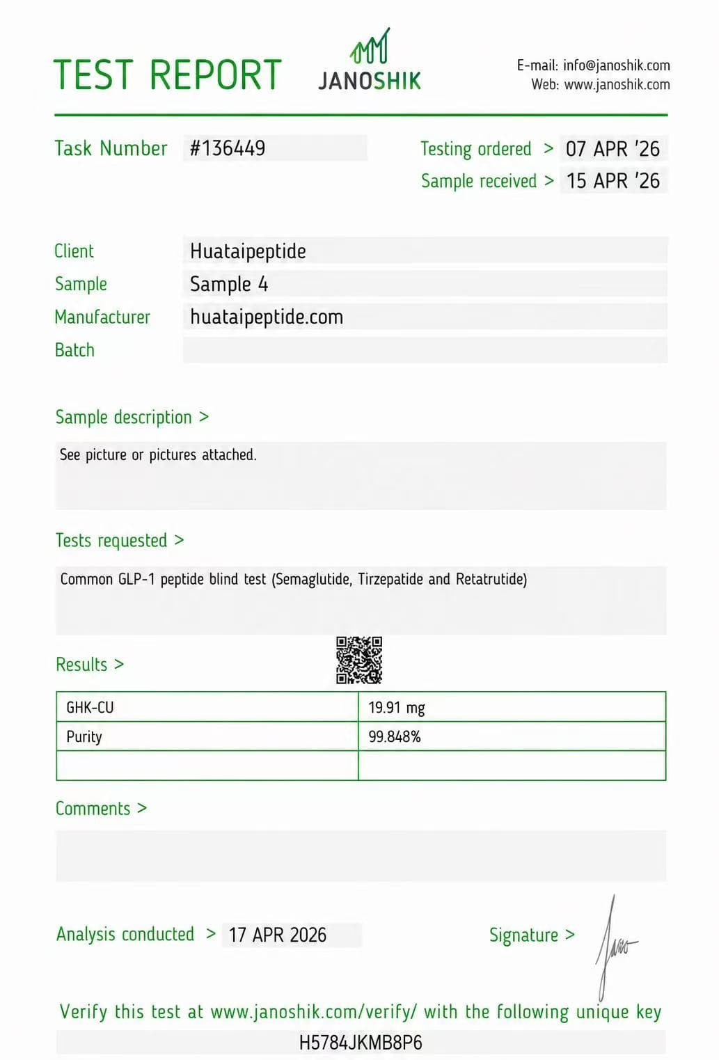 Certificate of Analysis 7